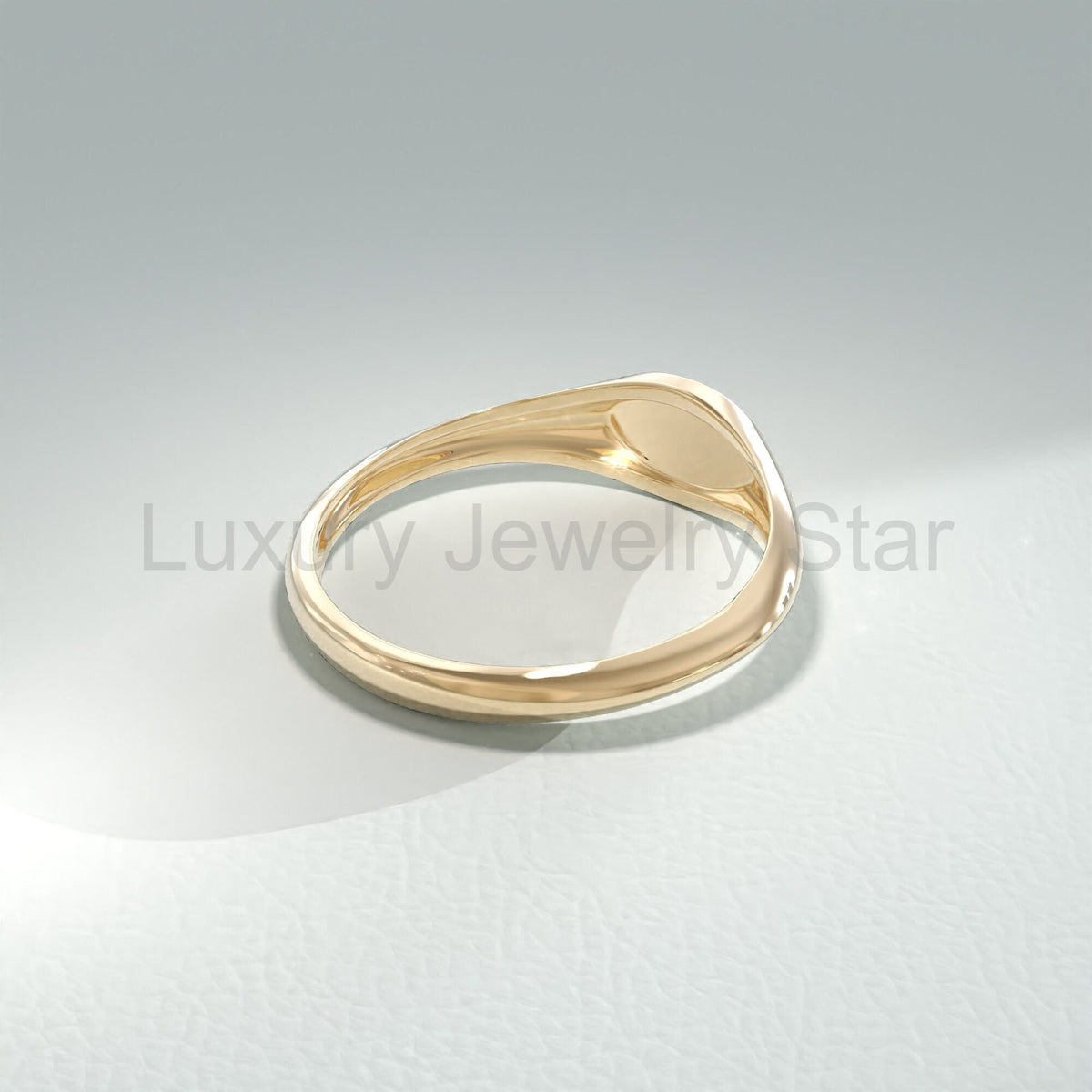 14K Solid Gold Oval Signet Ring – Personalized Engravable Monogram Band - image 7