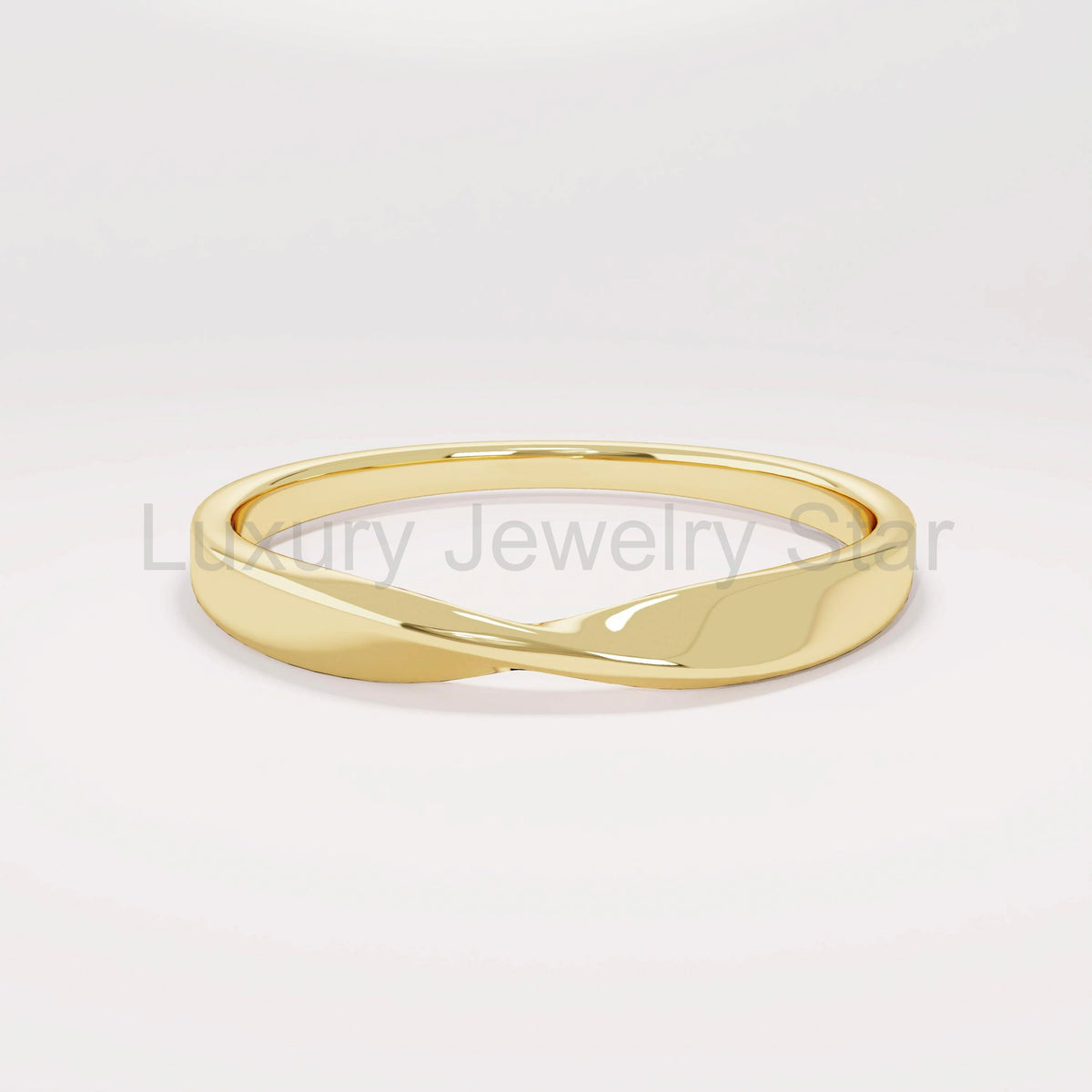 Solid Gold Twisted Wedding Band 14k Real Gold Plain Simple Band Ring for Women Anniversary - image 5