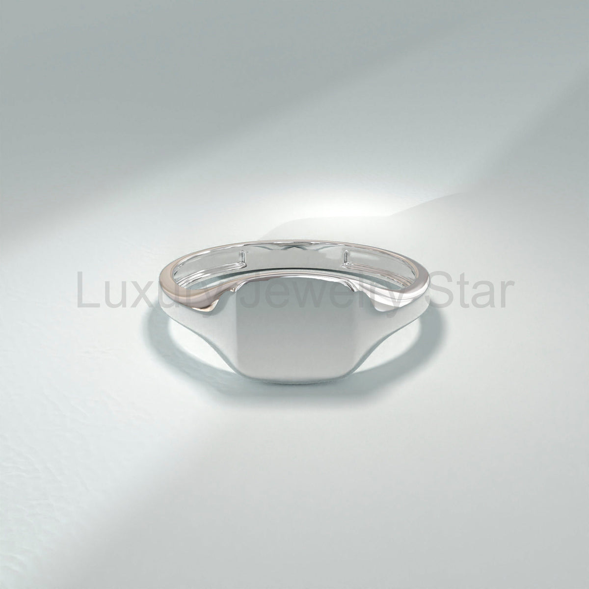 Custom Engraved Signet Ring 14k Gold – Square Unisex Initial Band, Geometric Finger - image 10