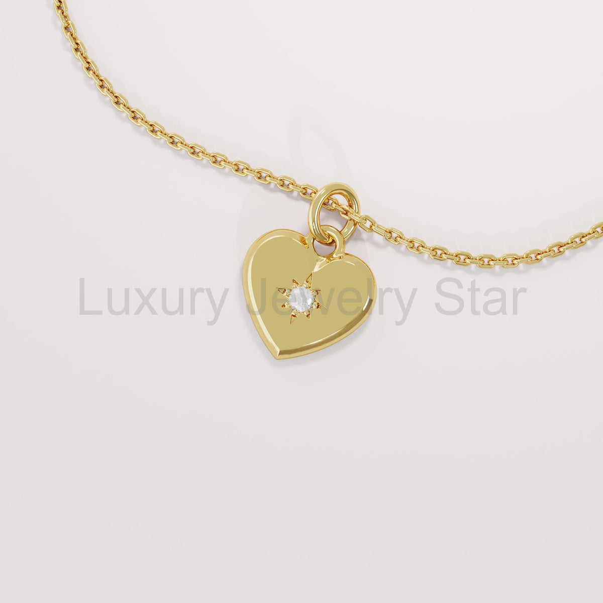 14K Solid Gold Diamond Heart Pendant Necklace – Dainty Minimalist Jewelry | Handmade Everyday