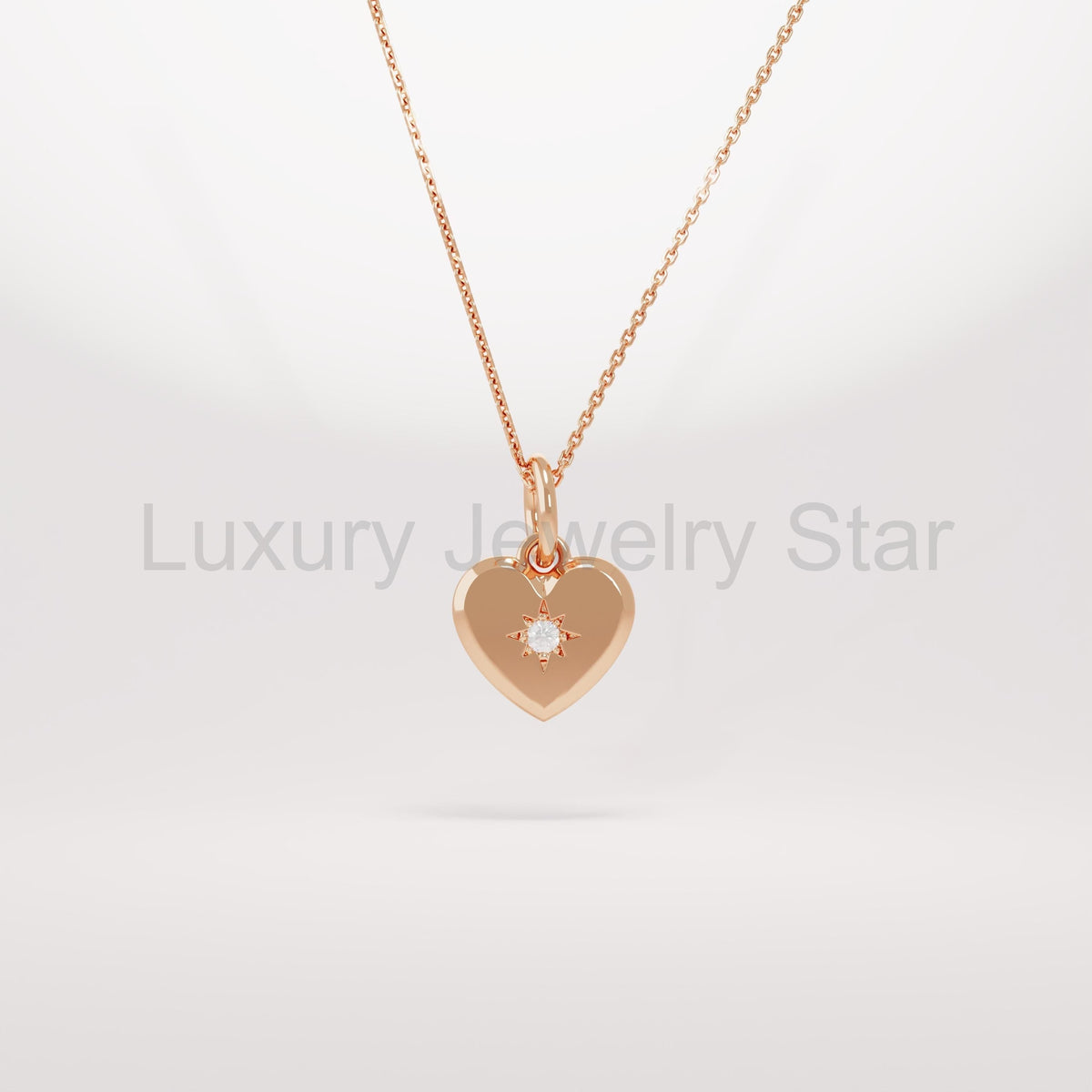 14K Solid Gold Diamond Heart Pendant Necklace – Dainty Minimalist Jewelry | Handmade - image 3