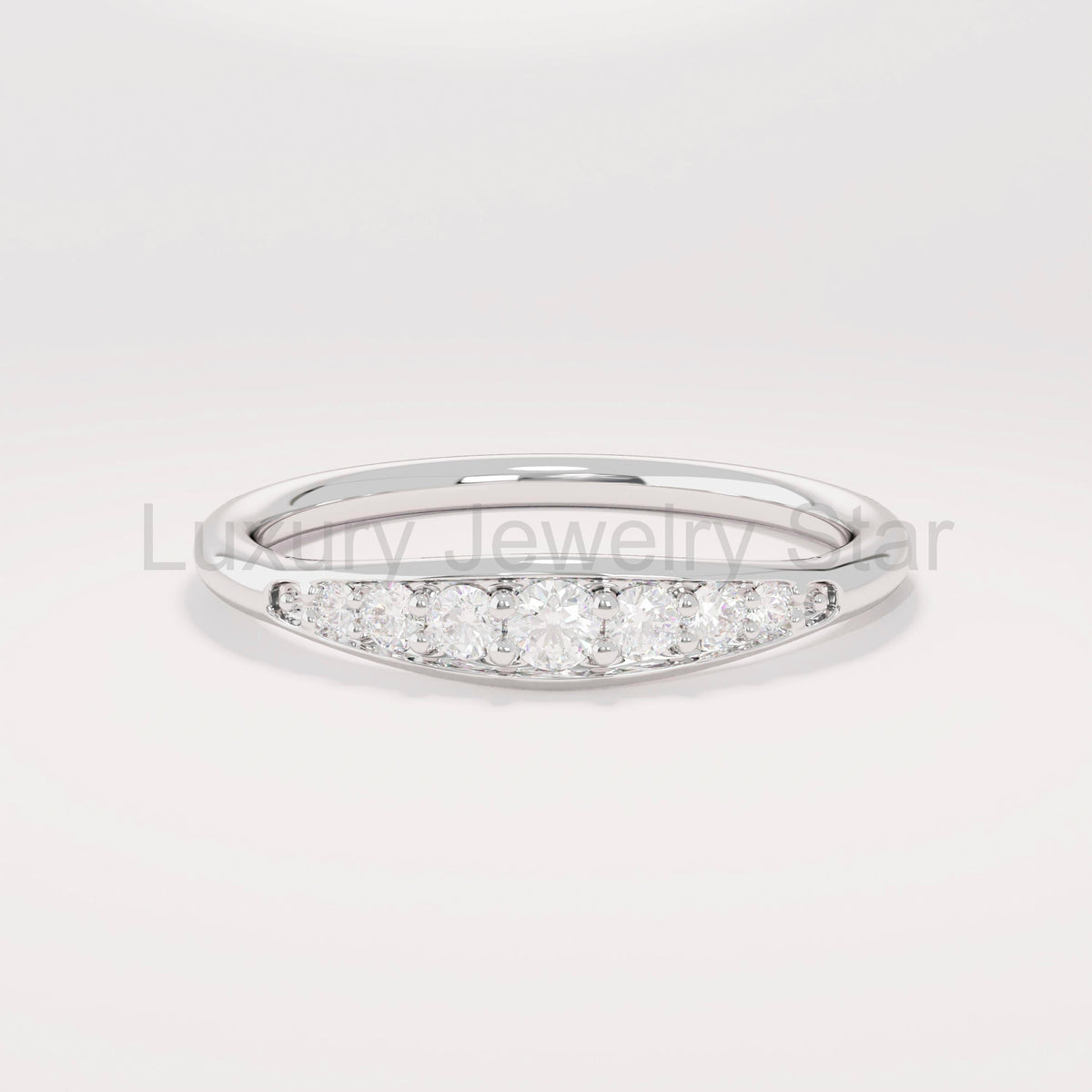 Diamond Wedding Ring 14k Solid Gold - Thin Dainty Band for Women, Perfect Promise Ring - image 6
