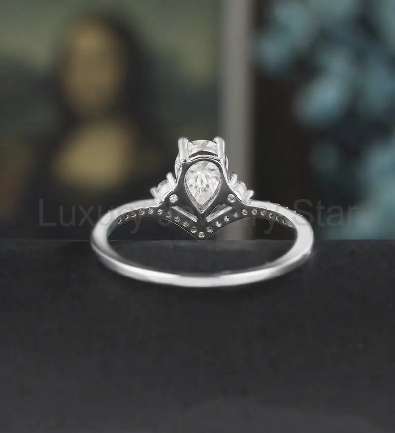 10K/14K/18K Solid Gold Moissanite Engagement Ring Oval Sterling Silver Diamond Ring - image 3