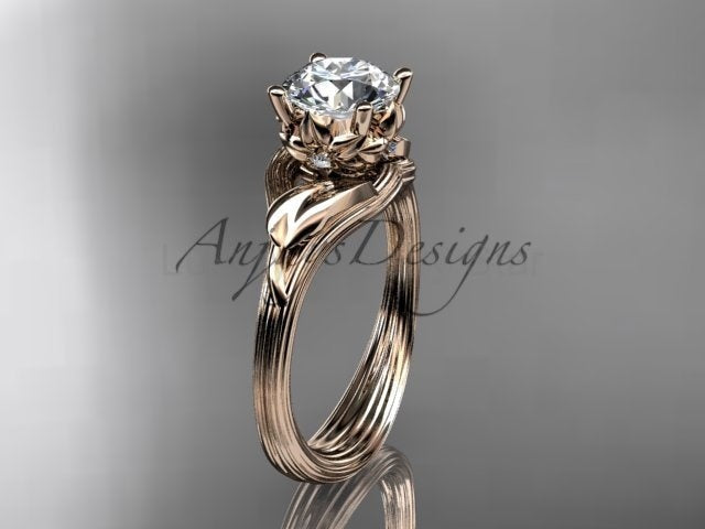 Unique Diamond Flower Engagement Ring 14k Gold 1 Carat Lab Grown Diamond Petal Engagement - image 11