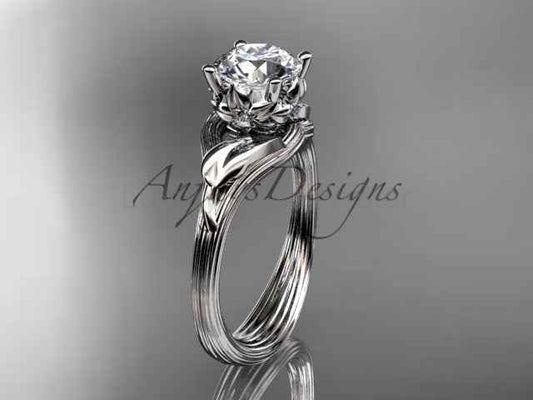 Unique Diamond Flower Engagement Ring 14k Gold 1 Carat Lab Grown Diamond Petal Engagement Ring
