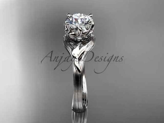 Unique Diamond Flower Engagement Ring 14k Gold 1 Carat Lab Grown Diamond Petal Engagement Ring