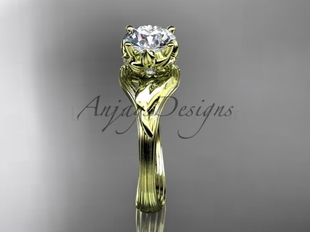 Unique Diamond Flower Engagement Ring 14k Gold 1 Carat Lab Grown Diamond Petal Engagement - image 7