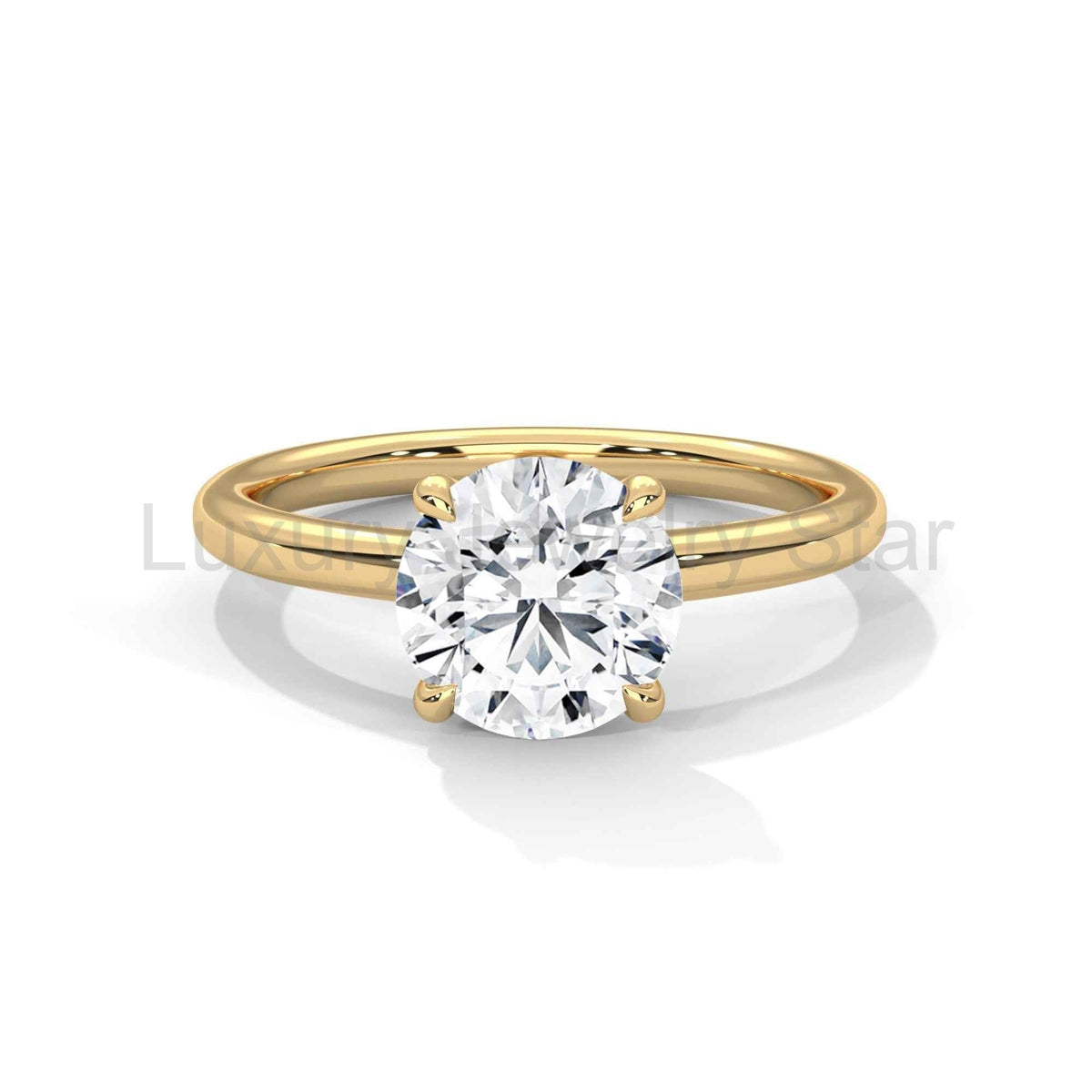 2 Carat Solitaire Engagement Ring Round Lab Grown Diamond Ring Minimalist IGI Certified 4 - image 2