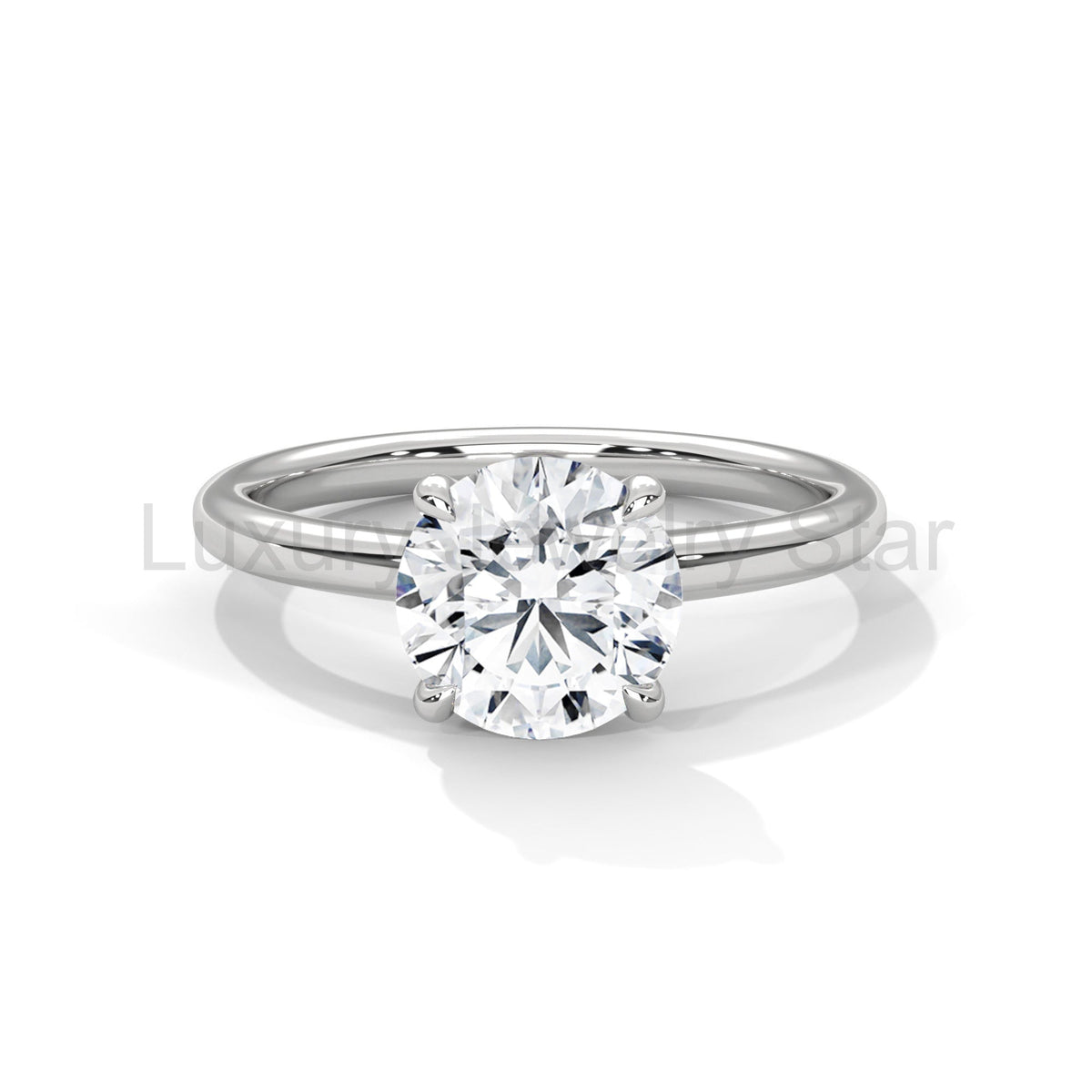 2 Carat Solitaire Engagement Ring Round Lab Grown Diamond Ring Minimalist IGI Certified 4 - image 5
