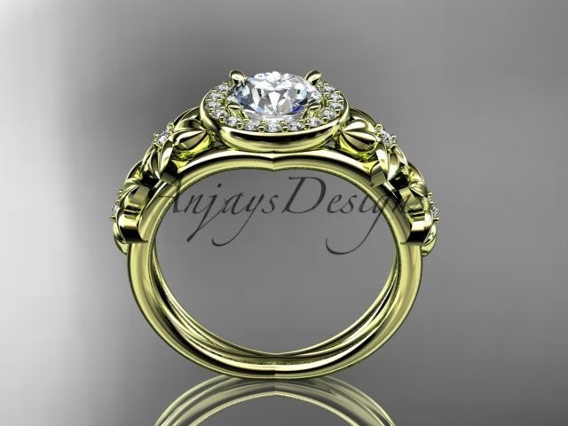 1 Carat Round Lab Grown Diamond Halo Engagement Ring Flower Diamond Ring D VS1 Floral - image 13