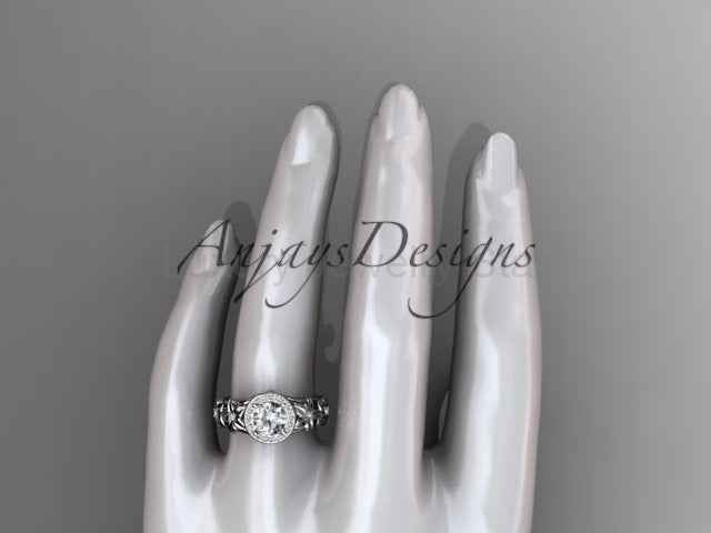 1 Carat Round Lab Grown Diamond Halo Engagement Ring Flower Diamond Ring D VS1 Floral - image 5