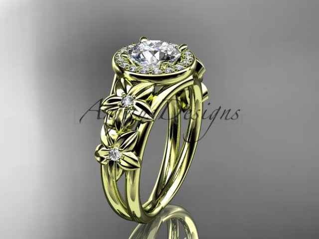 1 Carat Round Lab Grown Diamond Halo Engagement Ring Flower Diamond Ring D VS1 Floral - image 6