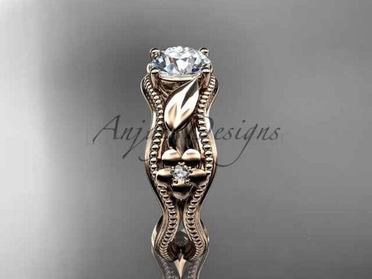 Nature Inspire Diamond Engagement Ring Lab Grown Diamond Flower Ring IGI Certified