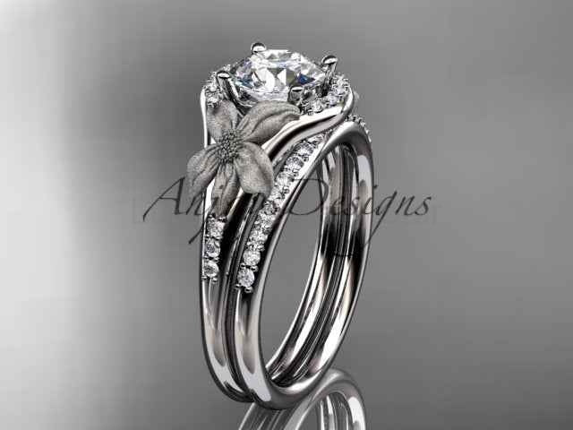 Lily Flower Engagement Ring Set 1 Carat Lab Grown Diamond IGI Certified