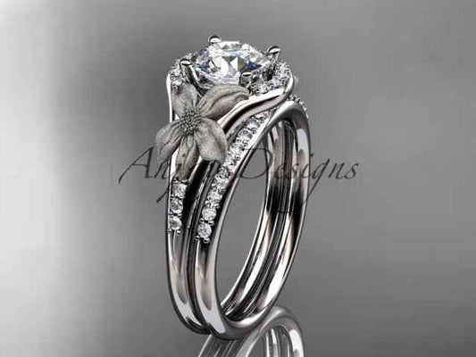 Lily Flower Engagement Ring Set 1 Carat Lab Grown Diamond IGI Certified
