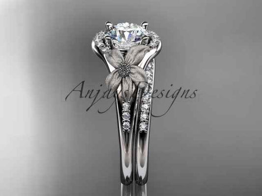 Lily Flower Engagement Ring Set 1 Carat Lab Grown Diamond IGI Certified - image 2