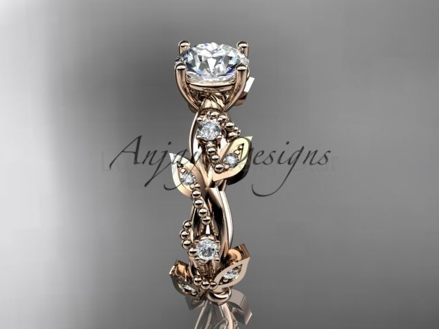 Nature Inspired 1 Carat Lab Grown Diamond Engagement Ring Round Brilliant CVD Diamond - image 12