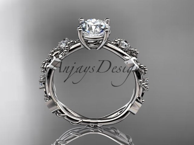 Nature Inspired 1 Carat Lab Grown Diamond Engagement Ring Round Brilliant CVD Diamond Ring - image 3