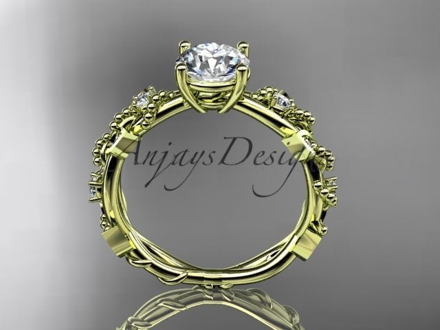 Nature Inspired 1 Carat Lab Grown Diamond Engagement Ring Round Brilliant CVD Diamond Ring - image 8