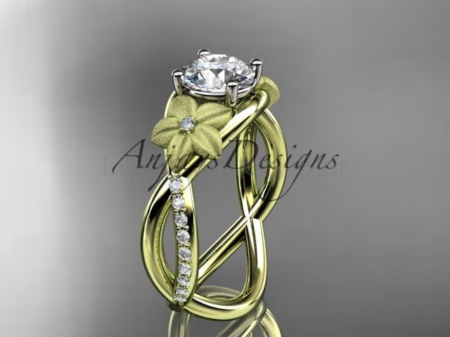 Unique Flower Engagement Ring 1 CT Lab Diamond Ring Organic Floral Design Ring IGI - image 11