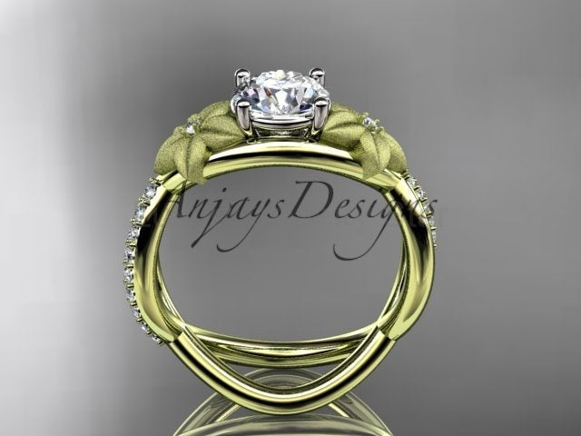 Unique Flower Engagement Ring 1 CT Lab Diamond Ring Organic Floral Design Ring IGI - image 13