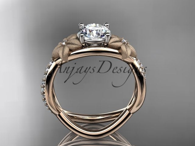 Unique Flower Engagement Ring 1 CT Lab Diamond Ring Organic Floral Design Ring IGI - image 3