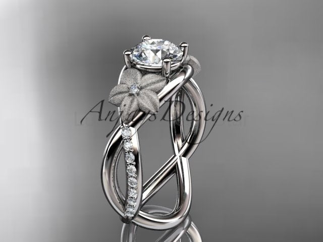 Unique Flower Engagement Ring 1 CT Lab Diamond Ring Organic Floral Design Ring IGI - image 6