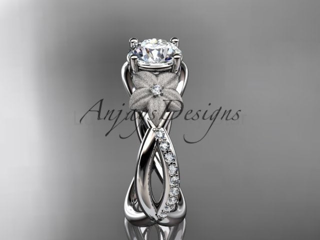 Unique Flower Engagement Ring 1 CT Lab Diamond Ring Organic Floral Design Ring IGI - image 7