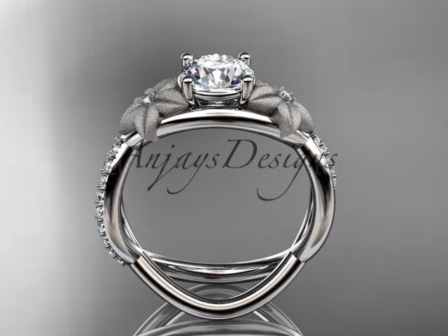 Unique Flower Engagement Ring 1 CT Lab Diamond Ring Organic Floral Design Ring IGI - image 8