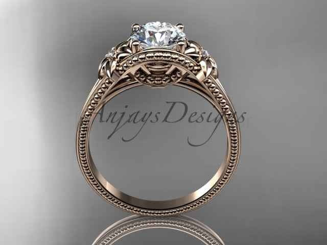 1 CT Lab Grown Diamond Engagement Ring Nature Inspired Ring Dainty - image 3