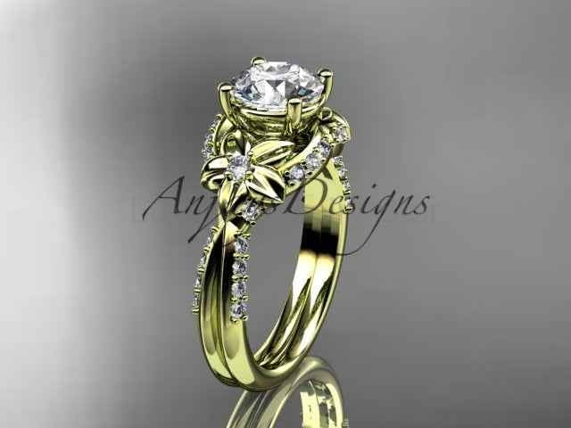 Nature Inspired Diamond Engagement Ring 1 Carat Diamond Lab Grown Flower Wedding Ring - image 11