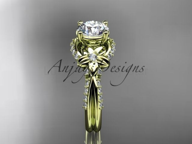 Nature Inspired Diamond Engagement Ring 1 Carat Diamond Lab Grown Flower Wedding Ring - image 12