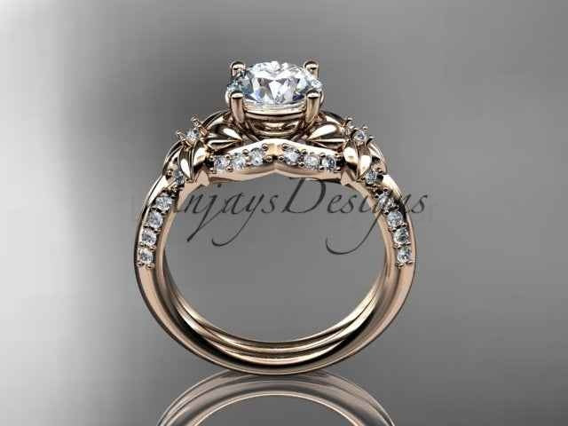 Nature Inspired Diamond Engagement Ring 1 Carat Diamond Lab Grown Flower Wedding Ring - image 3