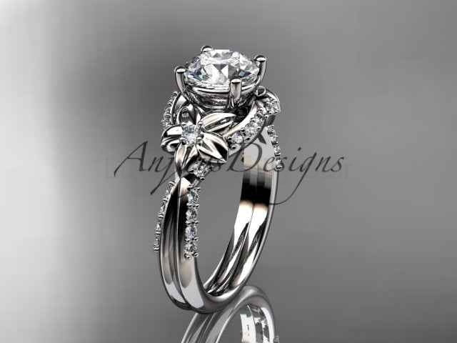 Nature Inspired Diamond Engagement Ring 1 Carat Diamond Lab Grown Flower Wedding Ring - image 6