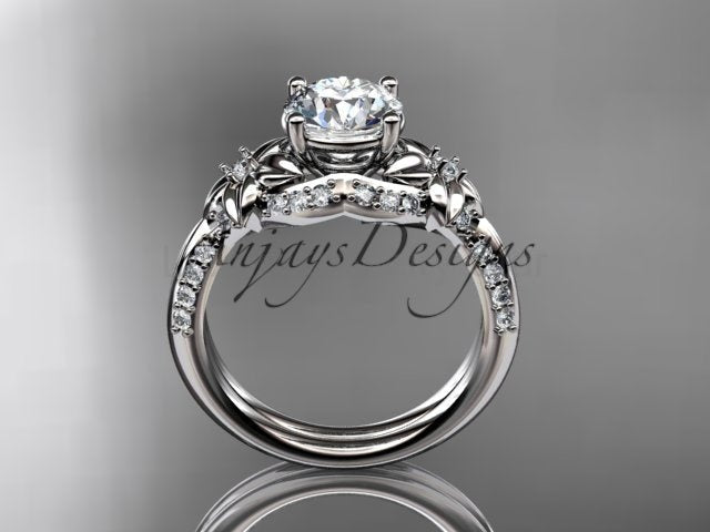 Nature Inspired Diamond Engagement Ring 1 Carat Diamond Lab Grown Flower Wedding Ring - image 8