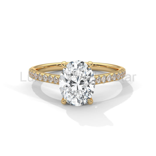 2 Carat Oval Lab Grown Diamond Engagement Ring IGI Certified