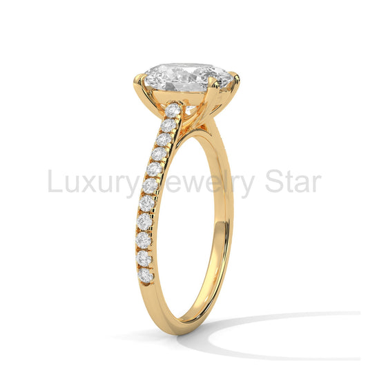2 Carat Oval Lab Grown Diamond Engagement Ring IGI Certified