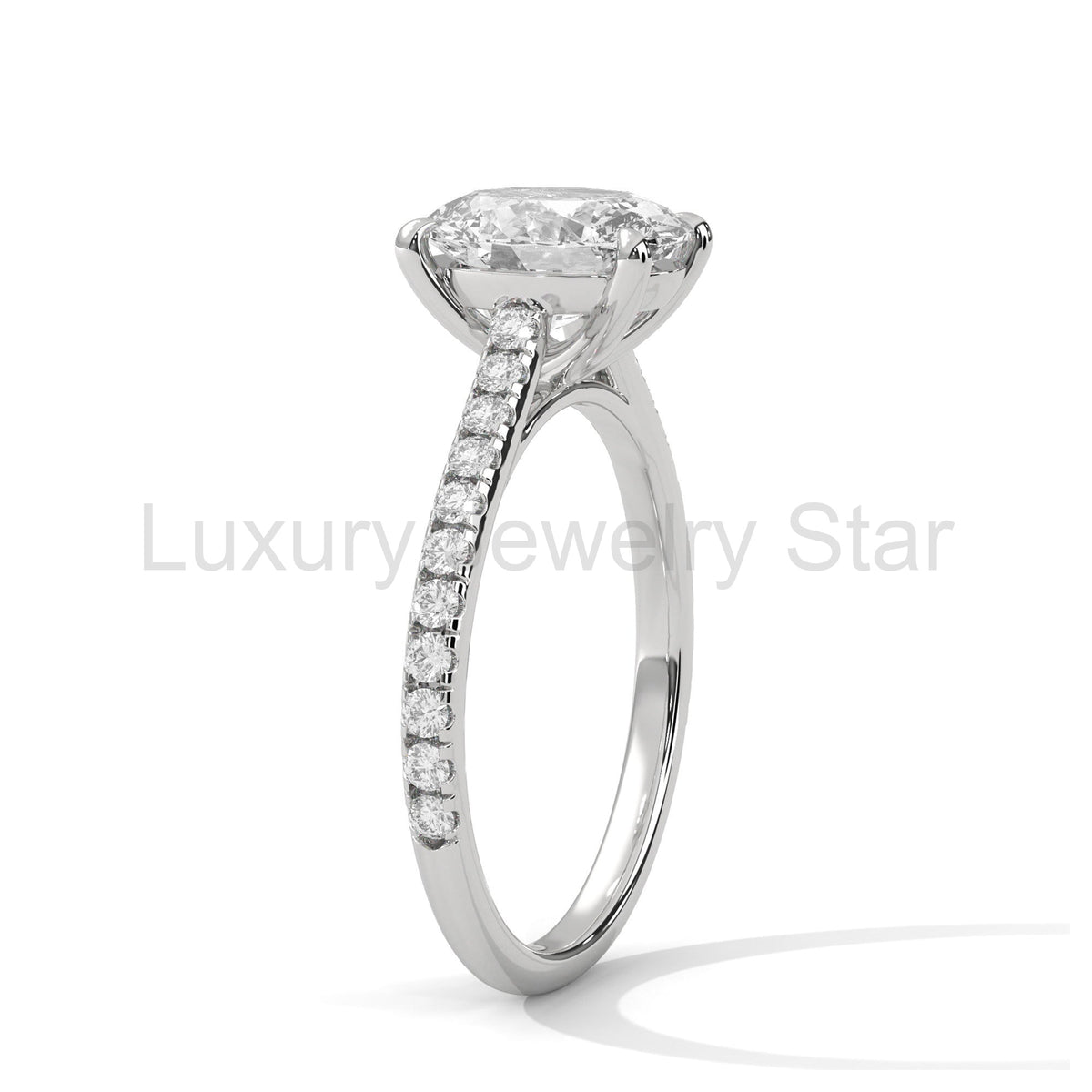 2 Carat Oval Lab Grown Diamond Engagement Ring IGI Certified - image 5