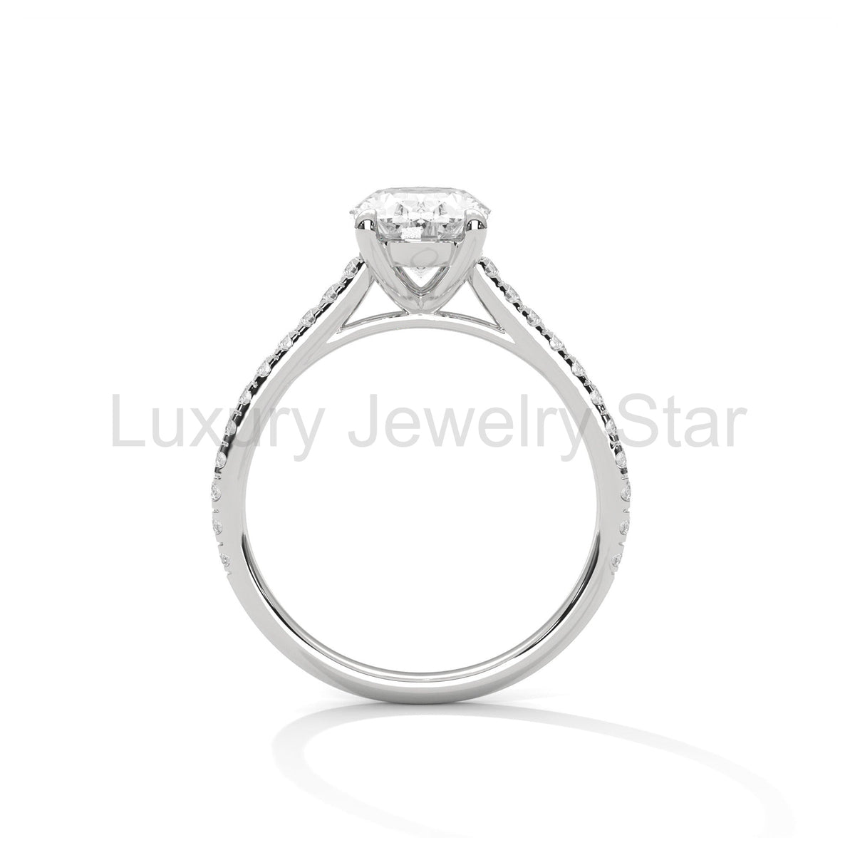 2 Carat Oval Lab Grown Diamond Engagement Ring IGI Certified - image 6