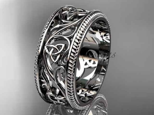 Celtic Wedding Band Trinity Knot Women's Ring Irish Knot Wedding Band Nature Inspired - image 11