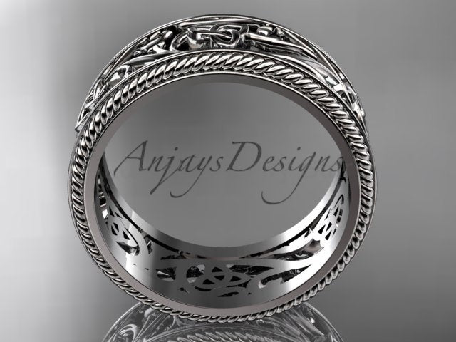 Celtic Wedding Band Trinity Knot Women's Ring Irish Knot Wedding Band Nature Inspired - image 13