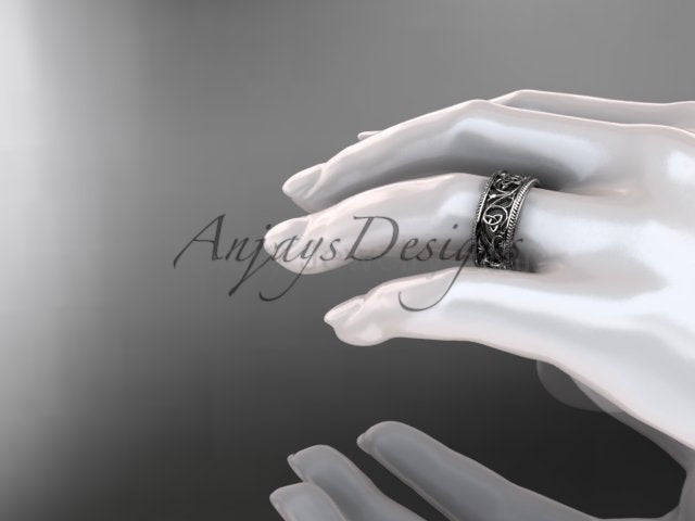 Celtic Wedding Band Trinity Knot Women's Ring Irish Knot Wedding Band Nature Inspired - image 14