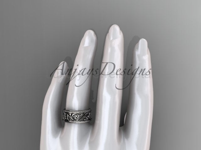 Celtic Wedding Band Trinity Knot Women's Ring Irish Knot Wedding Band Nature Inspired - image 15