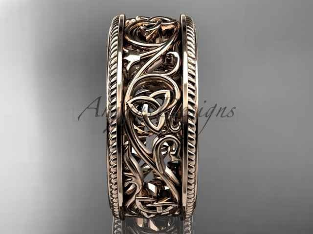 Celtic Wedding Band Trinity Knot Women's Ring Irish Knot Wedding Band Nature Inspired - image 2