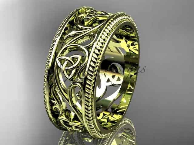 Celtic Wedding Band Trinity Knot Women's Ring Irish Knot Wedding Band Nature Inspired - image 6