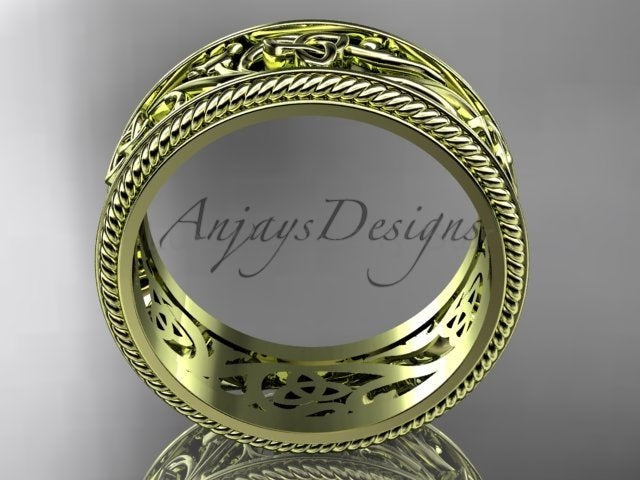 Celtic Wedding Band Trinity Knot Women's Ring Irish Knot Wedding Band Nature Inspired - image 8
