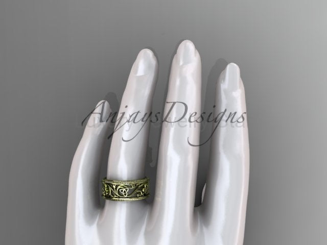 Celtic Wedding Band Trinity Knot Women's Ring Irish Knot Wedding Band Nature Inspired - image 9