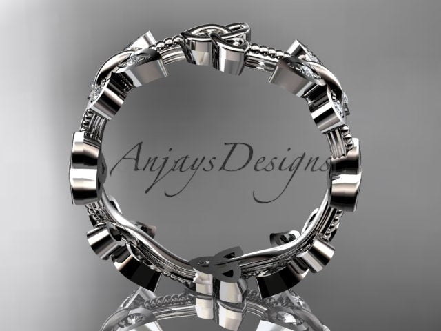 Butterfly Celtic Wedding Band Lab Grown Diamond Ring Nature Inspired Celtic Bridal Band - image 8