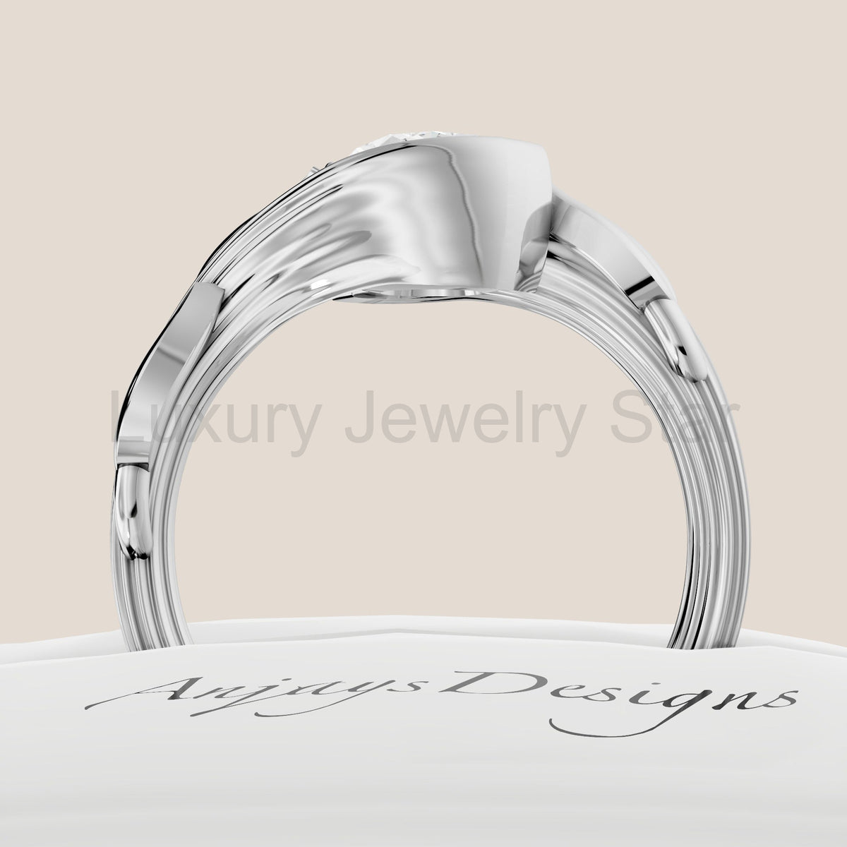 2 Carat Oval Diamond Engagement Ring Nature Inspired Ring IGI Certified - image 5