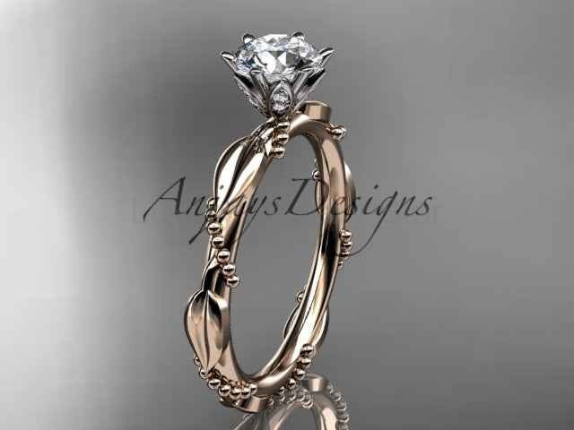1 Carat Round Brilliant Lab Grown Diamond Nature Inspired Engagement Ring Twig Leaf CVD - image 11